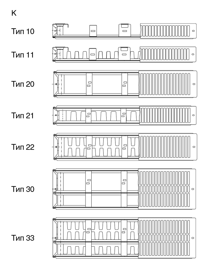 Стальной панельный радиатор Тип 21 Buderus Радиатор K-Profil 21/500/400 (48) (A)