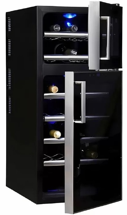 Отдельностоящий винный шкаф 12-21 бутылка CASO WineDuett Touch 21