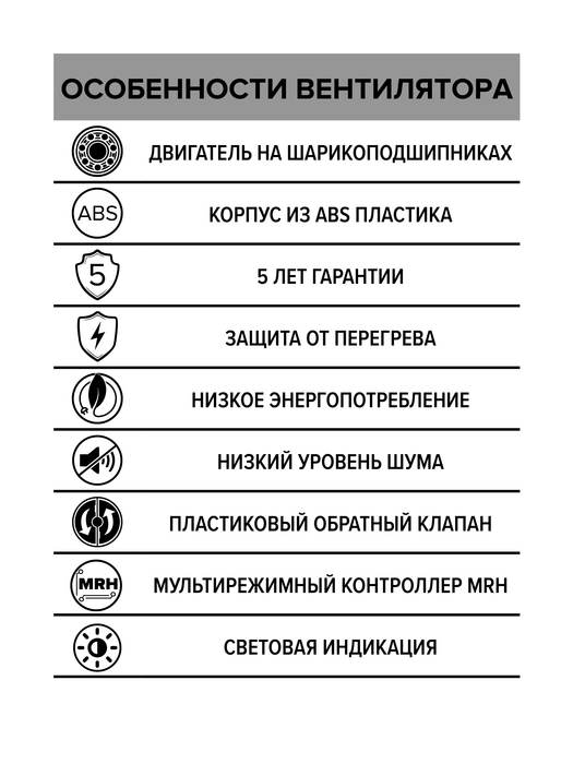 Вытяжка для ванной диаметр 125 мм DiCiTi SILENT 5C MRH
