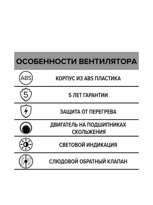 Вытяжка для ванной диаметр 125 мм DiCiTi STANDARD 5C