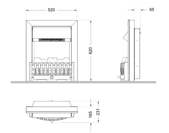 Классический очаг 2D Dimplex Danville Antique Brass FB2
