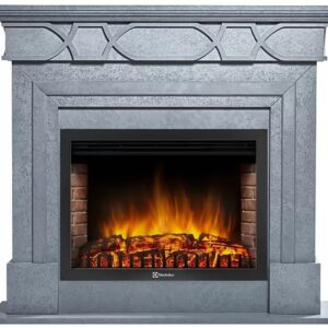 Электрокамин с широким очагом 2D Electrolux EFP/P-3020LS с порталом Firelight Antico 30 серый