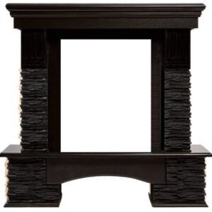 Классический портал для камина Firelight Pietra Nuovo Classic камень сланец чёрный, шпон венге