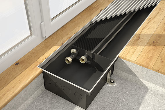 Внутрипольный конвектор Kermi KVN 260x80x2500 Без декоративной решётки