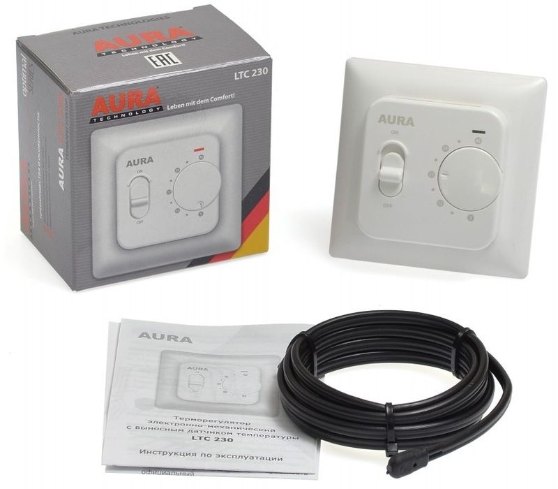 Терморегулятор для теплого пола Aura LTC, 230 (white)