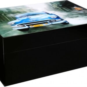 Настольный хьюмидор Gentili Blue Car на 50 сигар, Черный лак SV50-Black-Blue-Car