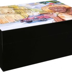 Настольный хьюмидор Gentili Havana Street на 50 сигар, Черный лак SV50-Black-Havana-Street