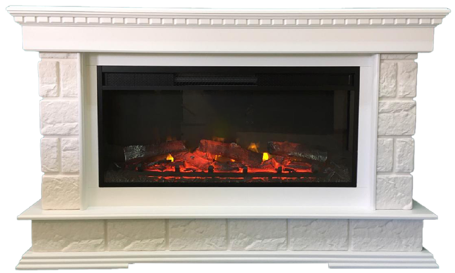 Электрокамин с широким очагом 3D Real-Flame Attica 25,5/26 WT-F612 с очагом 3D CASSETTE 630 Black Panel