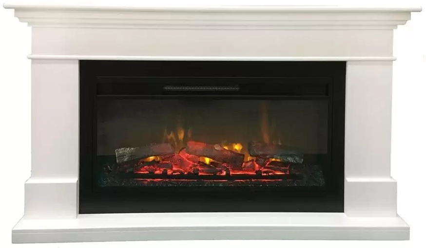 Электрокамин с широким очагом 3D Real-Flame Attica 25,5/26 WT-F612 с очагом 3D CASSETTE 630 Black Panel