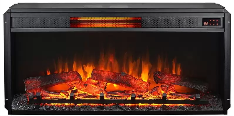 Электрокамин с широким очагом 3D Real-Flame Attica 25,5/26 WT-F612 с очагом 3D CASSETTE 630 Black Panel