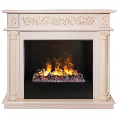 Электрокамин с широким очагом 3D Real-Flame Attica 25,5/26 WT-F612 с очагом 3D CASSETTE 630 Black Panel