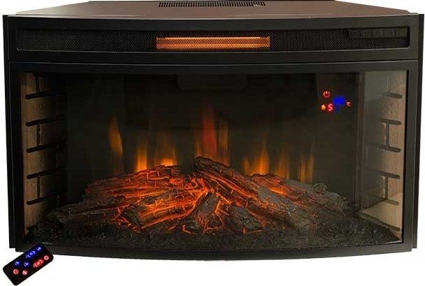Электрокамин с широким очагом 2D Real-Flame Country 33 AO с очагом Firespace 33W S IR