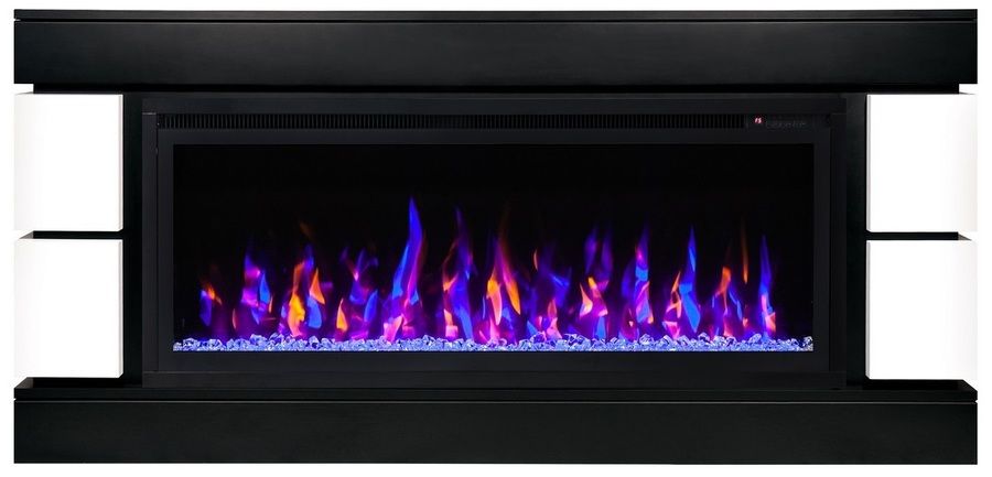 Электрокамин с широким очагом 3D Real-Flame Attica 25,5/26 WT-F612 с очагом 3D CASSETTE 630 Black Panel