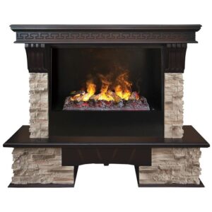 Электрокамин 3D (очаг+портал) с паром и звуком Real-Flame Rockland 26/HL АО-217 с очагом 3D CASSETTE 630 Black Panel