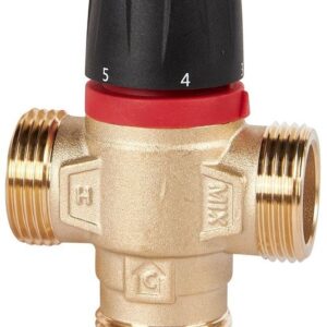 Смесительный клапан Rommer 1" НР 20-43°С KV 1,6 (RVM-0131-164325) боковое смешивание