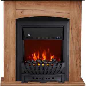 Электрокамин с классическим очагом 2D Royal Flame Barcelona дуб табачный с очагом Aspen Black