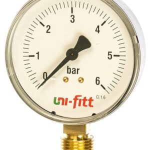 Манометр Uni-fitt радиальный 6 бар, диаметр 80 мм, 1/2Н