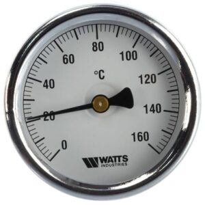 Термометр биметаллический с погружной гильзой Watts F+R801 (T) 63/50 (1/2",160"С)