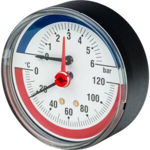 Термоманометр аксиальный Watts FR 818 (TMAX) 6 бар
