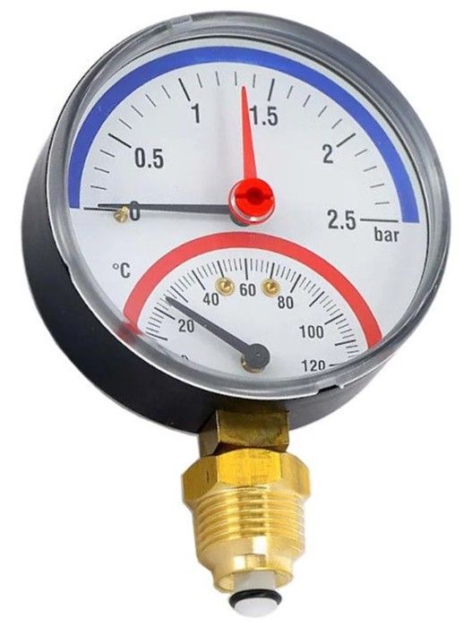 Термоманометр аксиальный Watts FR 818 (TMAX) 6 бар