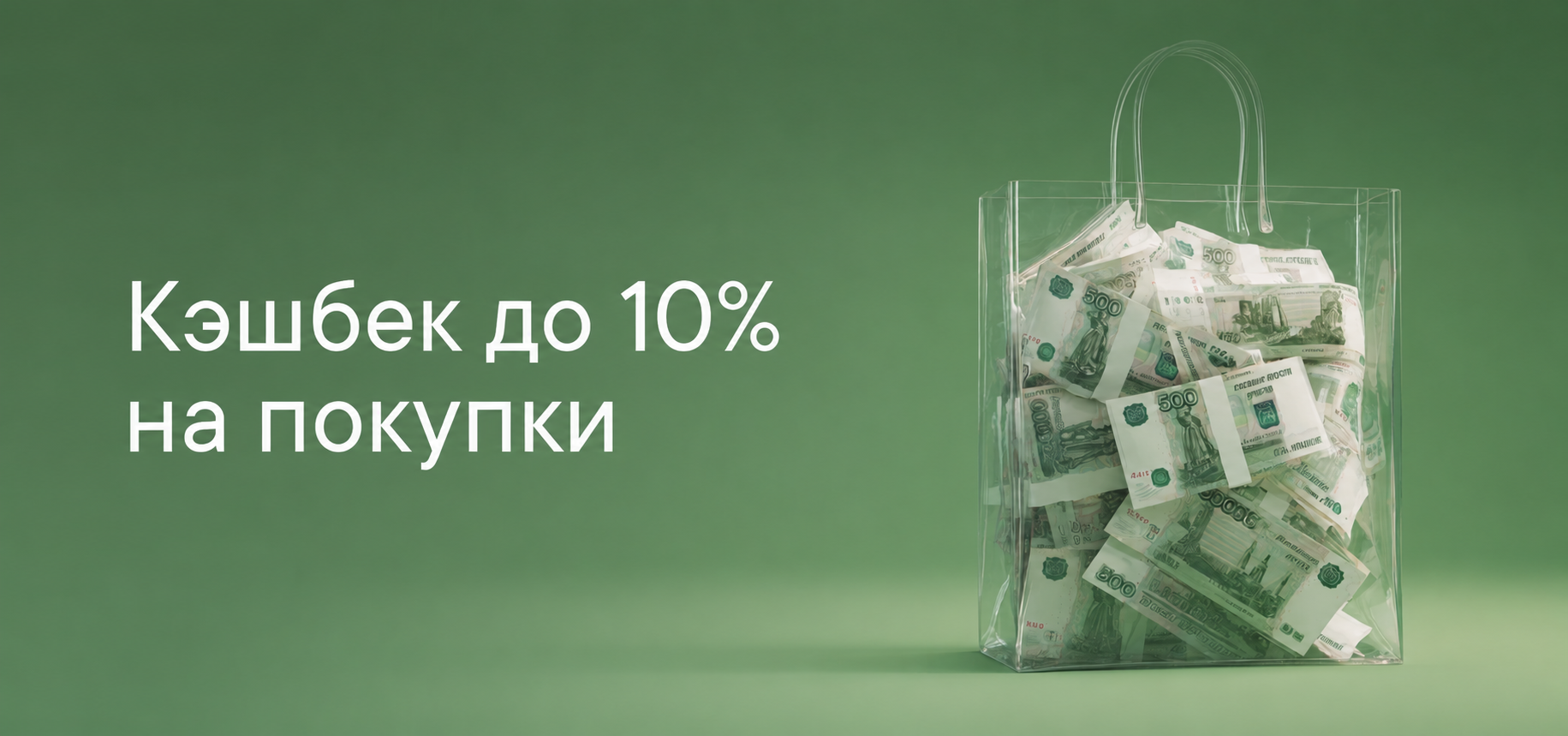 Кэшбек до 10% на покупки